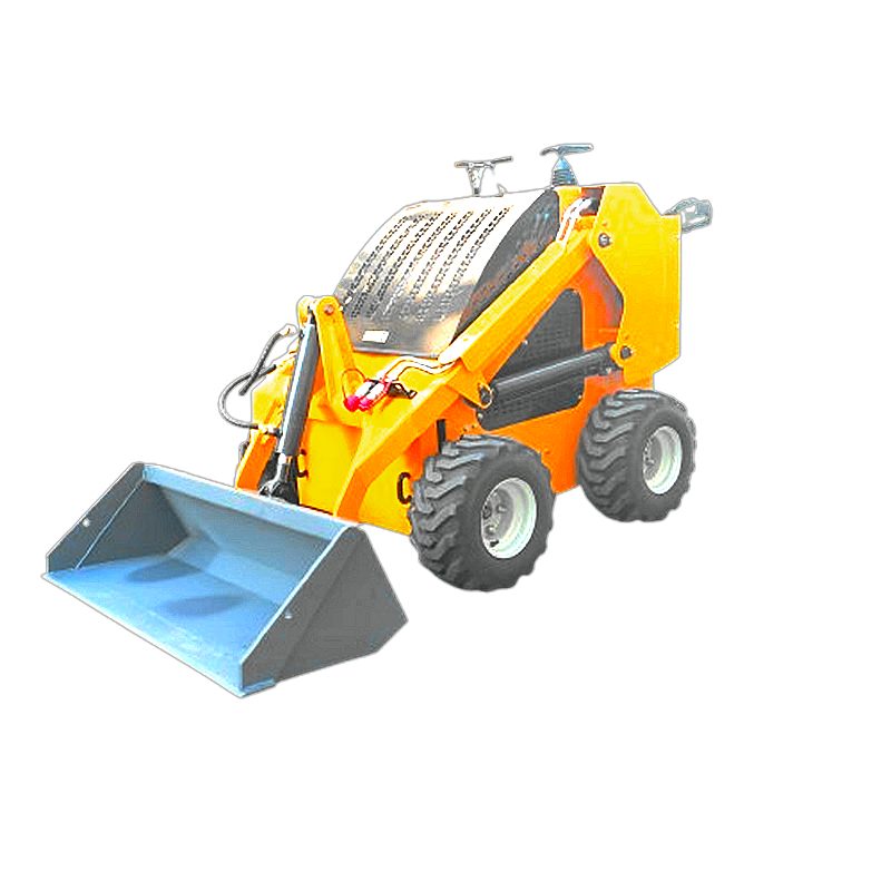 Wheeled skid steer loader, three-quarter view
