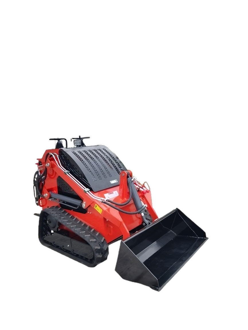 Compact tracked skid steer loader, front view